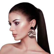 Load image into Gallery viewer, Black Lace Disc Drop Earrings
