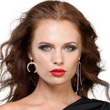 Load image into Gallery viewer, Gold Rhinestone Mismatch Earrings
