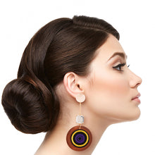 Load image into Gallery viewer, Embroidered Wood Earrings
