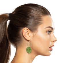 Load image into Gallery viewer, Green Raffia Pineapple Earrings
