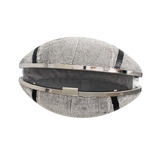 Load image into Gallery viewer, Silver Football Hardcase Clutch
