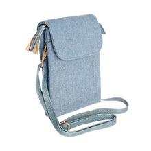 Load image into Gallery viewer, Denim Flap Snap Mobile Crossbody
