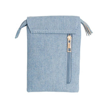 Load image into Gallery viewer, Denim Flap Snap Mobile Crossbody

