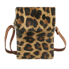 Load image into Gallery viewer, Leopard Flap Snap Mobile Crossbody
