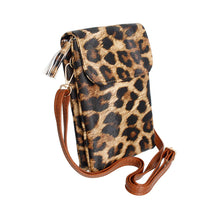 Load image into Gallery viewer, Leopard Flap Snap Mobile Crossbody
