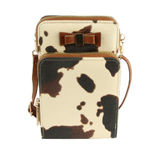 Load image into Gallery viewer, Cow Triple Pocket Mobile Crossbody
