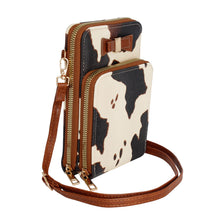 Load image into Gallery viewer, Cow Triple Pocket Mobile Crossbody
