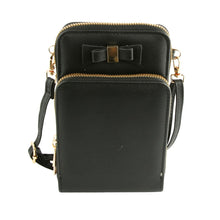 Load image into Gallery viewer, Black Triple Pocket Mobile Crossbody
