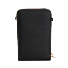 Load image into Gallery viewer, Black Triple Pocket Mobile Crossbody
