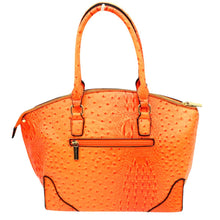 Load image into Gallery viewer, Bright Orange Ostrich Croc Bee Bag Set
