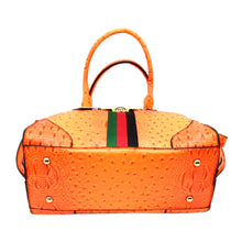 Load image into Gallery viewer, Bright Orange Ostrich Croc Bee Bag Set
