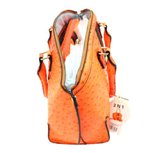 Load image into Gallery viewer, Bright Orange Ostrich Croc Bee Bag Set
