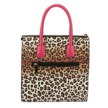 Load image into Gallery viewer, Fuchsia Leopard and Floral Bird Tote Set
