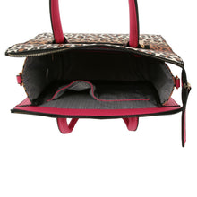 Load image into Gallery viewer, Fuchsia Leopard and Floral Bird Tote Set
