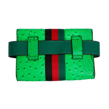 Load image into Gallery viewer, Stripe Neon Green Ostrich Belt Bag
