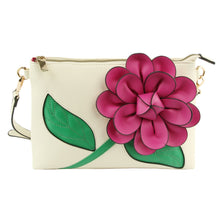 Load image into Gallery viewer, Fuchsia Flower Clutch Crossbody
