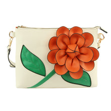 Load image into Gallery viewer, Orange Flower Clutch Crossbody
