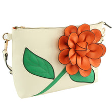 Load image into Gallery viewer, Orange Flower Clutch Crossbody
