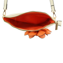 Load image into Gallery viewer, Orange Flower Clutch Crossbody
