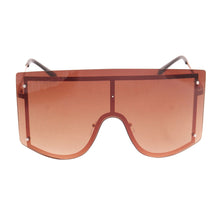Load image into Gallery viewer, Brown Designer Shield Sunglasses
