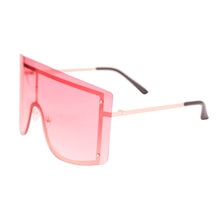 Load image into Gallery viewer, Pink Designer Shield Sunglasses
