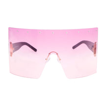 Load image into Gallery viewer, Purple Flat Top Shield Sunglasses
