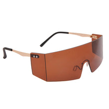 Load image into Gallery viewer, Brown Rimless Square Visor Sunglasses
