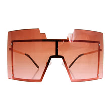 Load image into Gallery viewer, Brown Geometric Shield Sunglasses
