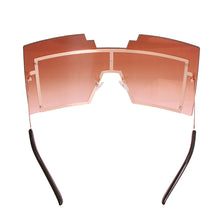 Load image into Gallery viewer, Brown Geometric Shield Sunglasses
