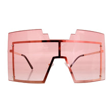 Load image into Gallery viewer, Pink Geometric Shield Sunglasses
