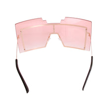 Load image into Gallery viewer, Pink Geometric Shield Sunglasses
