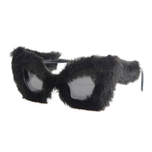 Load image into Gallery viewer, Black Fur Cat Eye Sunglasses
