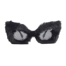 Load image into Gallery viewer, Black Fur Cat Eye Sunglasses

