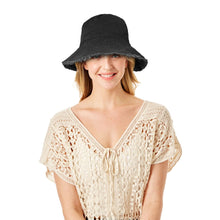 Load image into Gallery viewer, Black Wired Brim Bucket Hat
