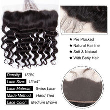Load image into Gallery viewer, Brazilian Loose Wave 13×4 Lace Frontal Closure Pre Plucked With Baby Hair
