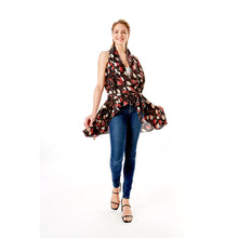 Load image into Gallery viewer, Black Floral Vest Cover Up
