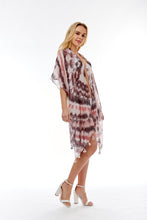 Load image into Gallery viewer, Black and Pink Tie Dye Beach Cover Up
