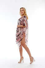 Load image into Gallery viewer, Black and Pink Tie Dye Beach Cover Up
