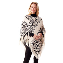 Load image into Gallery viewer, White Leopard Eyelash Poncho
