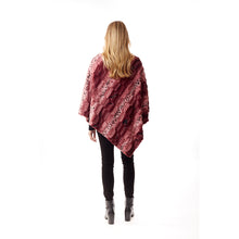 Load image into Gallery viewer, Dark Pink Animal Print Fur Poncho
