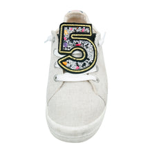 Load image into Gallery viewer, Pair of Rhinestone and Multi Color Stone Number 5 Shoe Bands
