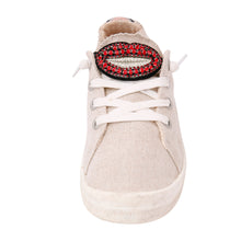 Load image into Gallery viewer, Pair of Red Rhinestone Lips Shoe Bands
