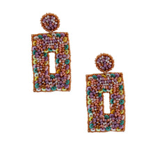 Load image into Gallery viewer, Pastel Beaded Rectangle Earrings
