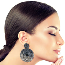 Load image into Gallery viewer, Hematite and Silver Beaded Earrings

