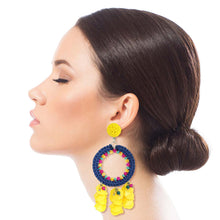 Load image into Gallery viewer, Yellow Tassel Beaded Earrings

