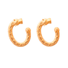 Load image into Gallery viewer, Gold Dragon Horseshoe Earrings

