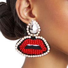 Load image into Gallery viewer, Hematite Teardrop Lips Earrings
