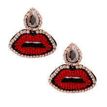 Load image into Gallery viewer, Hematite Teardrop Lips Earrings
