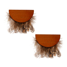 Load image into Gallery viewer, Wood and Feather Earrings
