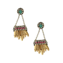 Load image into Gallery viewer, Rhinestone Hanging Leaves Earrings
